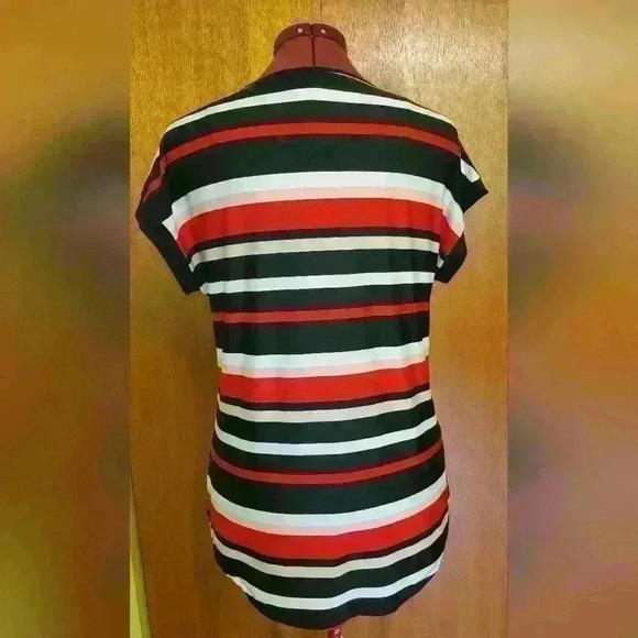 Roz & Ali | Striped Short Sleeve Shirt, Size L - Picture 3 of 4